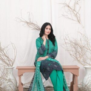 TAWAKKAL FABRICS Tahnia 3-Piece Stitched SEA GREEN D-3165