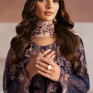 Ramsha 3-Piece Ready to Wear Arzoo Luxury Chiffon Collection – U-104 Blue